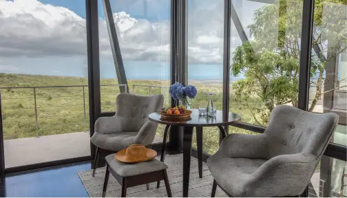Balcony seating with crater views